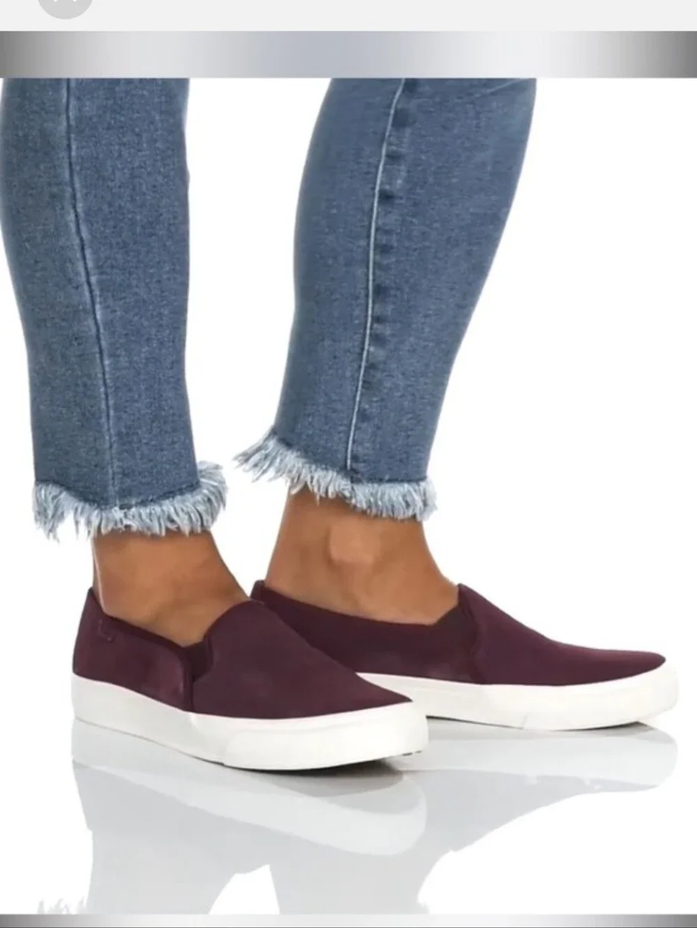 Keds Double Decker Perf Suede Slip-On Platform Sneakers Plum/ Burgandy 6.5 US